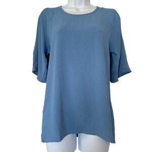 NWT C+D+M Collection Cold Shoulder 3/4 Sleeve Top Blue Size Small